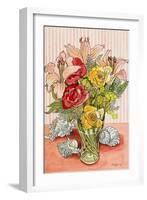 Roses, Lillies and Shells, 2008-Joan Thewsey-Framed Giclee Print