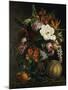 Roses, Magnolia, Peonies, Hollyhocks, Pink Liburnum and Other Flowers in a Greek Red Figure Vase-Johan Laurentz Jensen-Mounted Giclee Print