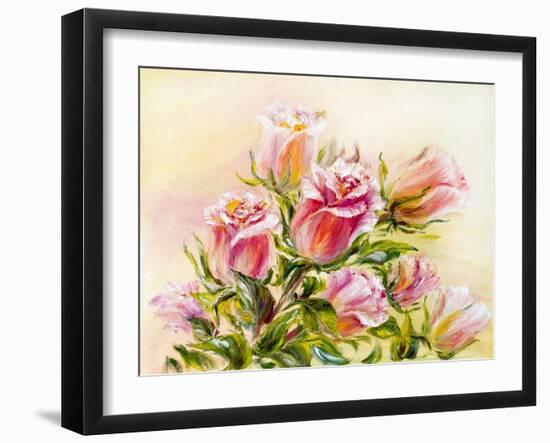 Roses, Oil Painting on Canvas-Valenty-Framed Art Print