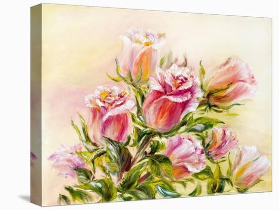 Roses, Oil Painting on Canvas-Valenty-Stretched Canvas