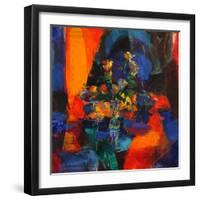 Roses on a Blue Ground-Peter Graham-Framed Giclee Print