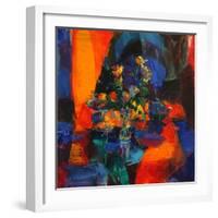 Roses on a Blue Ground-Peter Graham-Framed Giclee Print