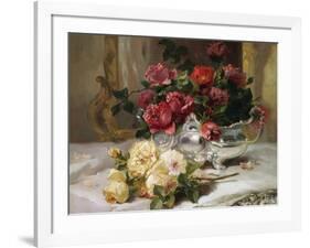 Roses on a Dressing Table-Eugene Henri Cauchois-Framed Giclee Print