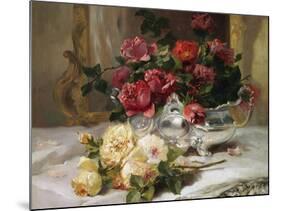Roses on a Dressing Table-Eugene Henri Cauchois-Mounted Giclee Print