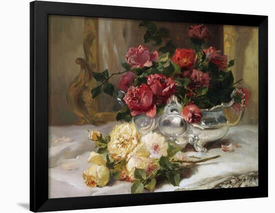 Roses on a Dressing Table-Eugene Henri Cauchois-Framed Giclee Print