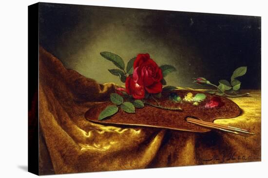 Roses on a Palette, 1880's-Martin Johnson Heade-Stretched Canvas