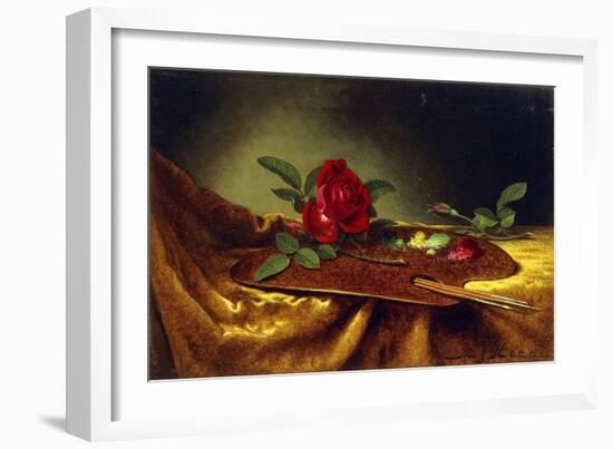 Roses on a Palette, 1880's-Martin Johnson Heade-Framed Giclee Print