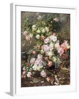 Roses on a River Bank-Madeleine Lemaire-Framed Giclee Print