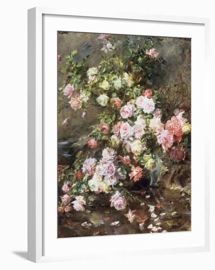 Roses on a River Bank-Madeleine Lemaire-Framed Giclee Print