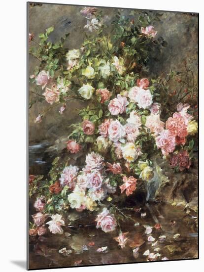Roses on a River Bank-Madeleine Lemaire-Mounted Giclee Print