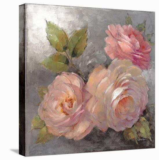 Roses on Gray II Crop-Peter McGowan-Stretched Canvas