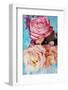 Roses on Light Blue Textured Background-Alaya Gadeh-Framed Photographic Print