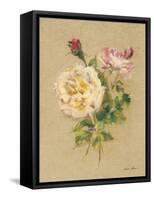 Roses on Quilt I-Cheri Blum-Framed Stretched Canvas