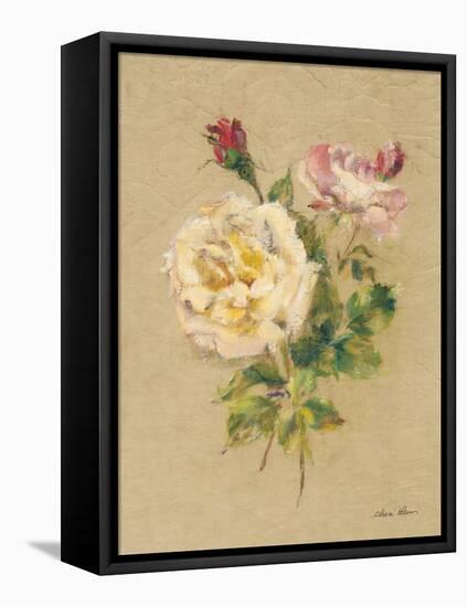 Roses on Quilt I-Cheri Blum-Framed Stretched Canvas