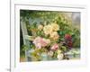 Roses on the Bench-Eugene Henri Cauchois-Framed Giclee Print