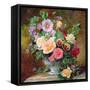 Roses, Pansies and Other Flowers in a Vase-Albert Williams-Framed Stretched Canvas