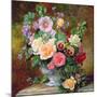 Roses, Pansies and Other Flowers in a Vase-Albert Williams-Mounted Giclee Print