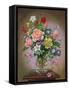 Roses, Peonies and Freesias in a Glass Vase-Albert Williams-Framed Stretched Canvas
