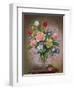 Roses, Peonies and Freesias in a Glass Vase-Albert Williams-Framed Giclee Print