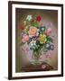 Roses, Peonies and Freesias in a Glass Vase-Albert Williams-Framed Giclee Print