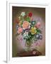 Roses, Peonies and Freesias in a Glass Vase-Albert Williams-Framed Giclee Print