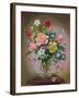 Roses, Peonies and Freesias in a Glass Vase-Albert Williams-Framed Giclee Print