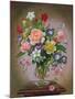 Roses, Peonies and Freesias in a Glass Vase-Albert Williams-Mounted Giclee Print