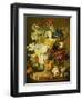 Roses, Peonies, Tulips, Morning Glory, an Iris, Columbine, a Poppy, Jonquils and Other Flowers in…-Jan van Huysum-Framed Giclee Print