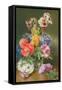 Roses, Poppy and Pelargonia-James Holland-Framed Stretched Canvas
