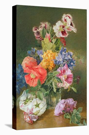 Roses, Poppy and Pelargonia-James Holland-Stretched Canvas