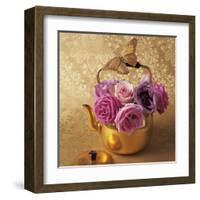 Roses, Teapot and Butterfly-Louis Gaillard-Framed Art Print