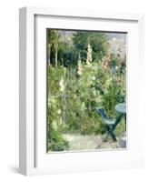 Roses Tremieres (Hollyhocks), 1884-Berthe Morisot-Framed Premium Giclee Print