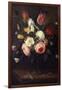 Roses, Tulips and Other Flowers in a Glass Vase, with Insects, on a Table-Jean-Baptiste-Camille Corot-Framed Giclee Print