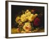 Roses with a Blue Tit by a Stream-Jean Baptiste Claude Robie-Framed Giclee Print