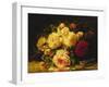 Roses with a Blue Tit by a Stream-Jean Baptiste Claude Robie-Framed Giclee Print