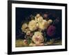 Roses with a Blue Tit by a Stream-Jean Baptiste Claude Robie-Framed Giclee Print