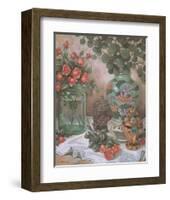 Roses with Bird Cage-Francie Botke-Framed Art Print