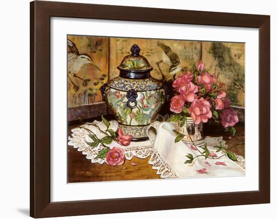 Roses with Temple Jar-Francie Botke-Framed Art Print