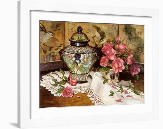 Roses with Temple Jar-Francie Botke-Framed Art Print