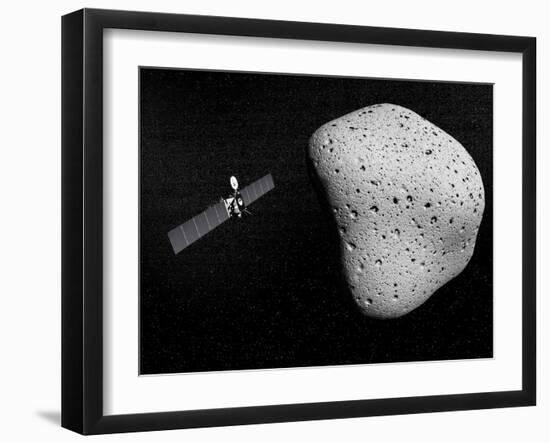 Rosetta Probe and Comet 67P Churyumov-Gerasimenko-null-Framed Art Print