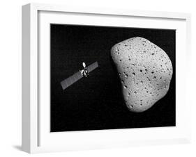 Rosetta Probe and Comet 67P Churyumov-Gerasimenko-null-Framed Art Print
