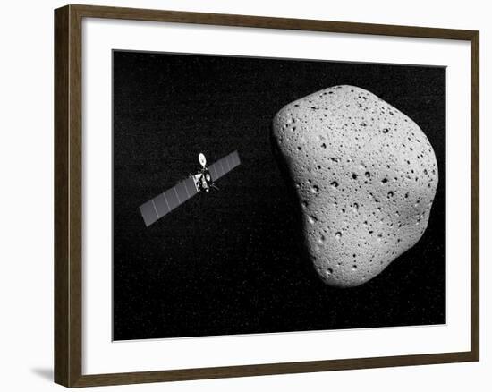 Rosetta Probe and Comet 67P Churyumov-Gerasimenko-null-Framed Art Print