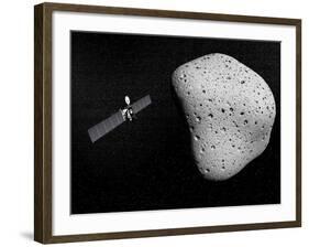 Rosetta Probe and Comet 67P Churyumov-Gerasimenko-null-Framed Art Print