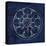 Rosette III Indigo-Wild Apple Portfolio-Stretched Canvas