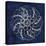 Rosette IV Indigo-Wild Apple Portfolio-Stretched Canvas