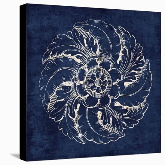 Rosette IV Indigo-Wild Apple Portfolio-Stretched Canvas