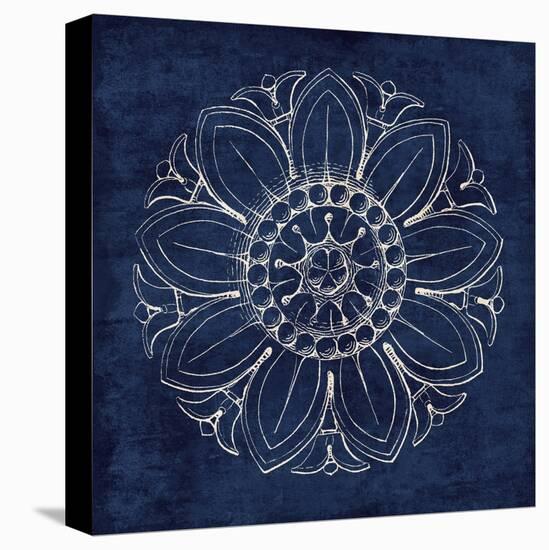 Rosette VII Indigo-Wild Apple Portfolio-Stretched Canvas