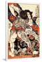 Roshi Ensei Lifting a Heavy Beam-Kuniyoshi Utagawa-Framed Giclee Print