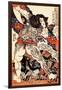 Roshi Ensei Lifting a Heavy Beam-Kuniyoshi Utagawa-Framed Giclee Print