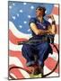 "Rosie the Riveter", May 29,1943-Norman Rockwell-Mounted Premium Giclee Print